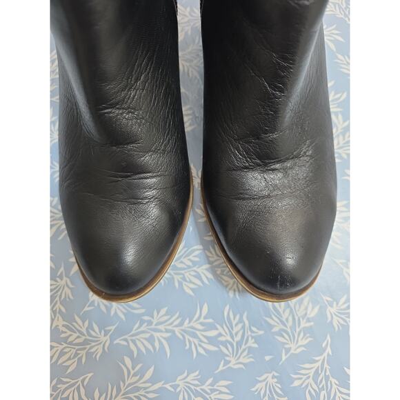 Lucky Brand Basel Black Soft Leather Bootie Womens Size 7.5 Block Heel - Picture 5 of 13